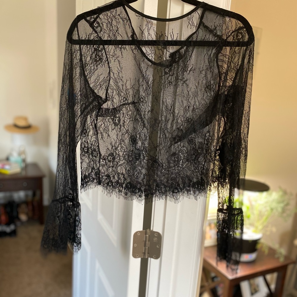 Sheer Forever 21 Lace Top